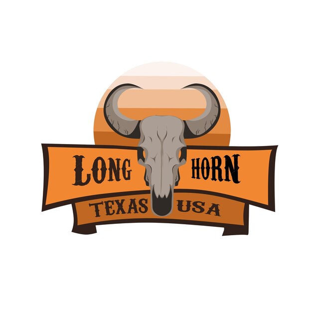 Backgroundbanner에 대한 텍사스 기호longhorn Bullold Westernsuit의 그림 벡터 그래픽