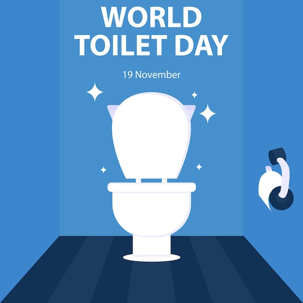 Иллюстрация векторной графики туалетное сиденье блестящее и чистое идеально подходит для международного дня
