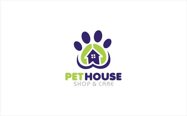 paw pet 클리닉 및 케어 비즈니스 로고 디자인 템플릿의 일러스트레이션 터 그래픽