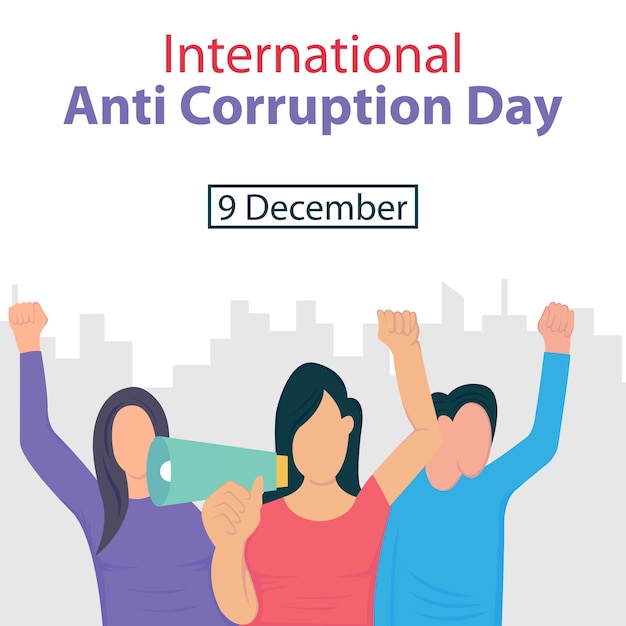 illustration vector graphic of people carry out anticorruption campaigns