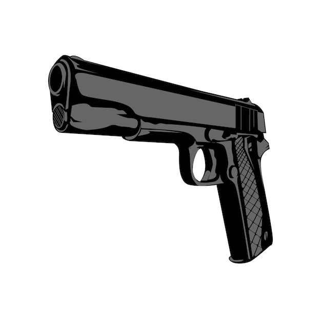Illustrazione grafica vettoriale della progettazione della pistola