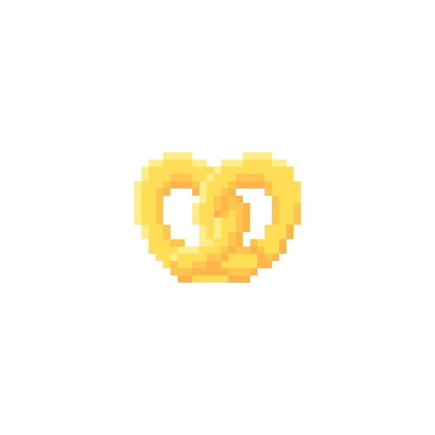 Illustration vector graphic of pretzel in pixel art style