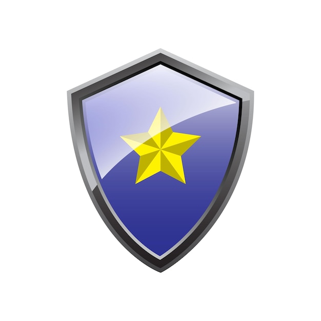 Illustration Vector Graphic of Shield and Star Logo