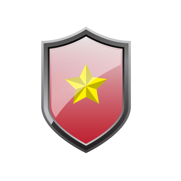 Illustration Vector Graphic of Shield and Star Logo