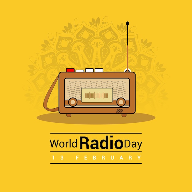 Illustration vector graphic of world radio day good for background holiday promo radio vector