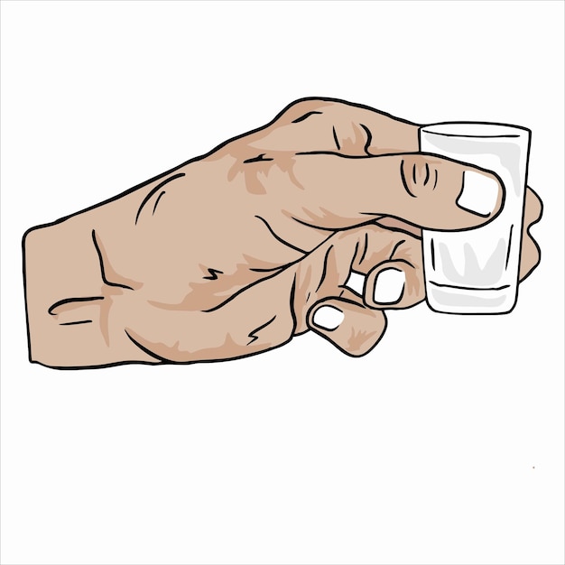 illustration vector hand holding glass