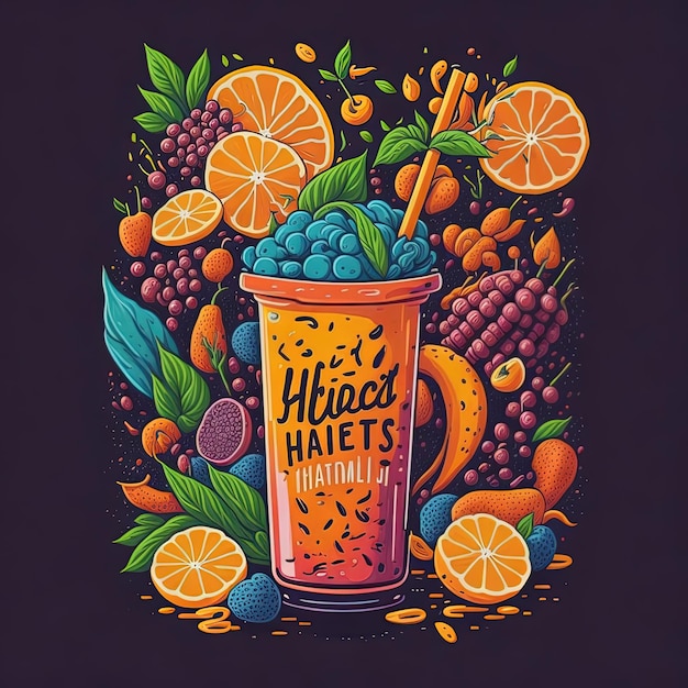 Vector illustration vector juice fruites