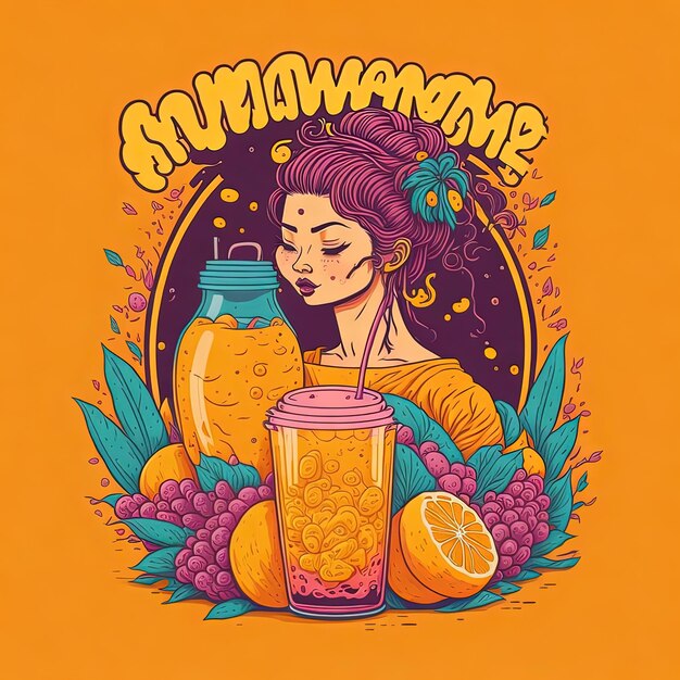 Illustration vector juice fruites