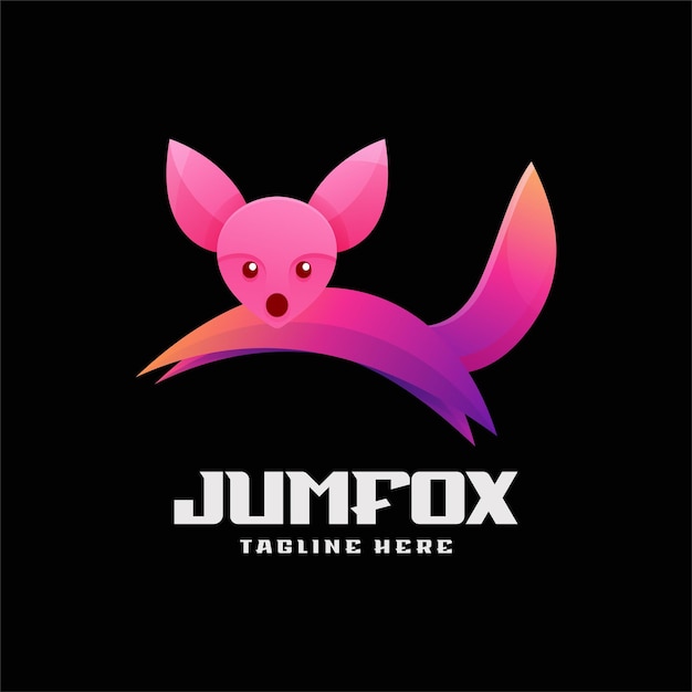 Vettore illustrazione vector jump fox gradient stile del logo colorato