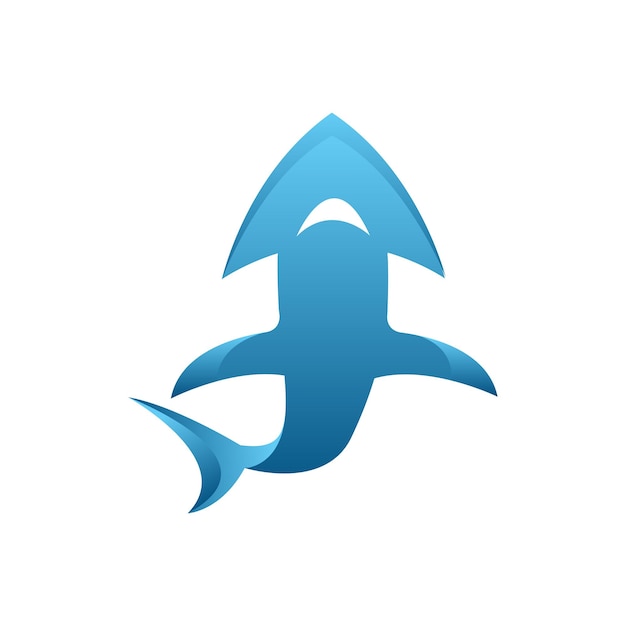 Illustration vector logo of a shark with arrow head