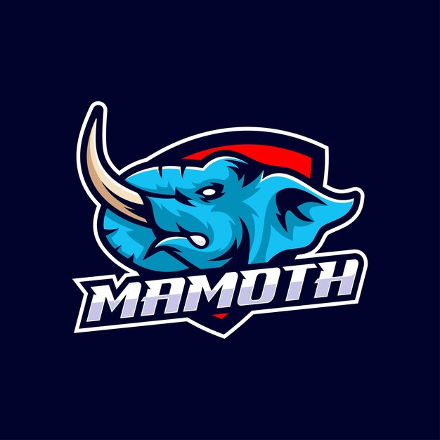 Illustration Vector Mammoth Mascot Esport Logo style