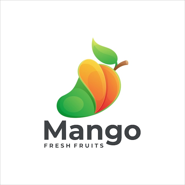 Vector illustration vector mango gradient colorful style