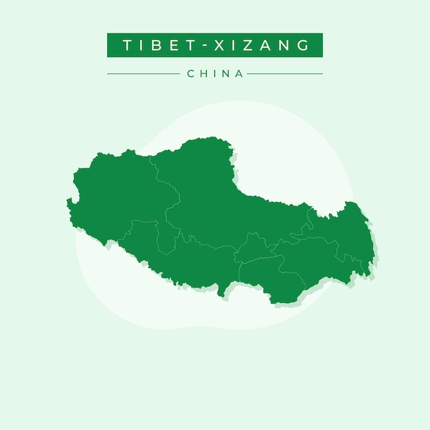 Illustration vector map of Tibet Xizang