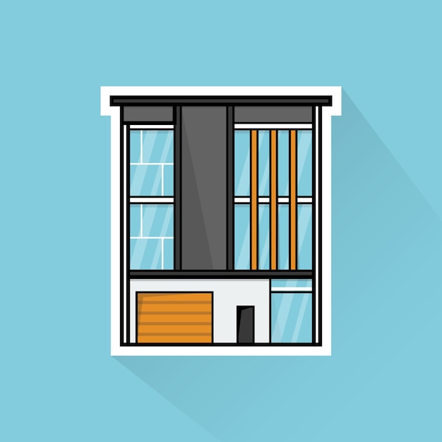 Illustration Vector of Modern House 3 in Flat design