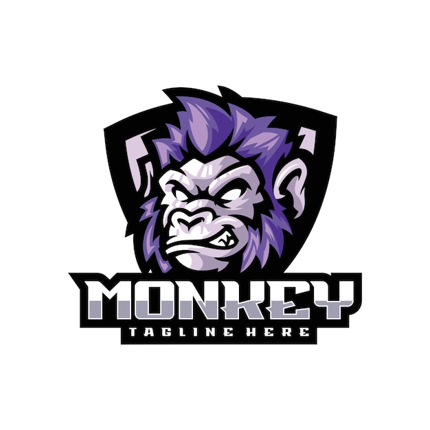 Vector illustration vector monkey esport mascot style