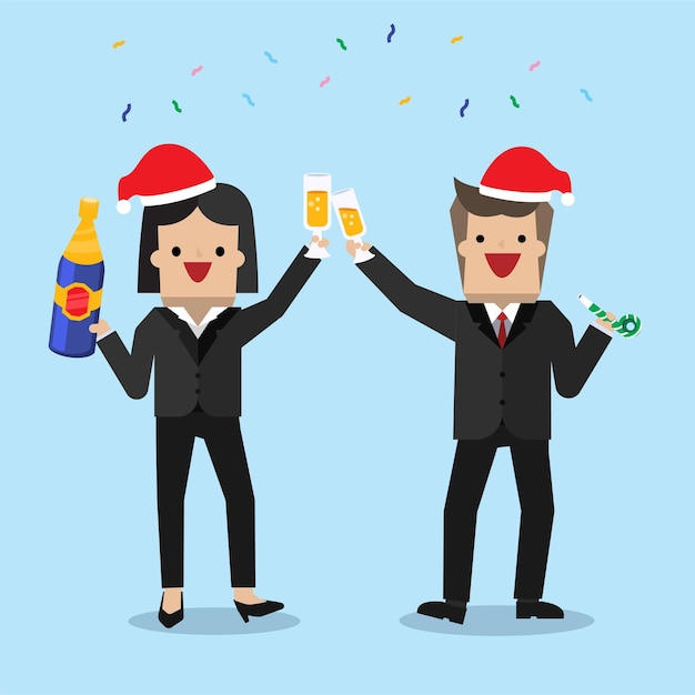illustration vector office Christmas party