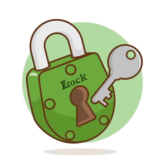 illustration vector padlock lock vector with key