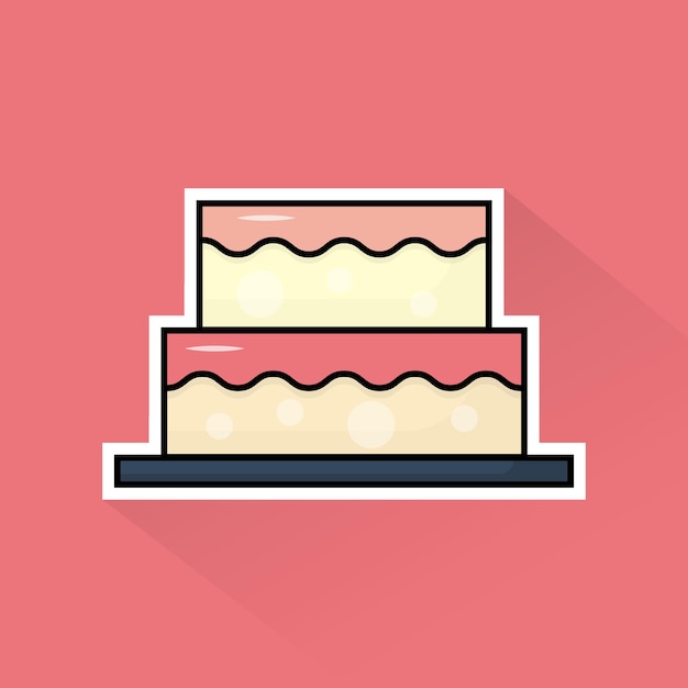 Vector illustration vector of party cake in flat design