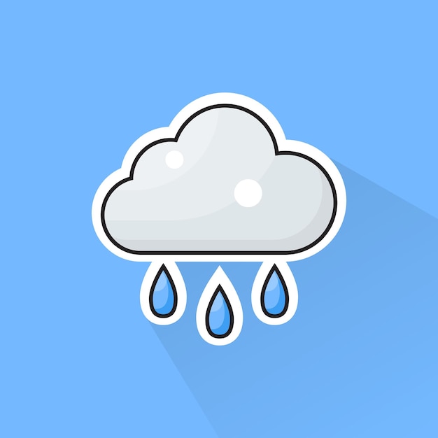 Vector illustration vector of rain icon in flat design