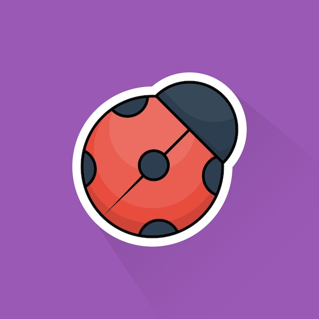 Illustration vector of red bug in flat design