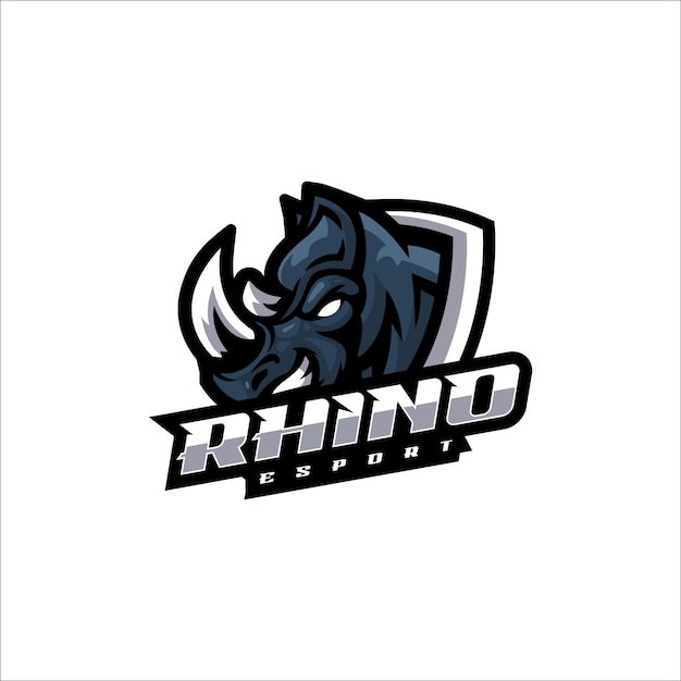 Vettore illustrazione vector rhinos mascot cartoon logo style