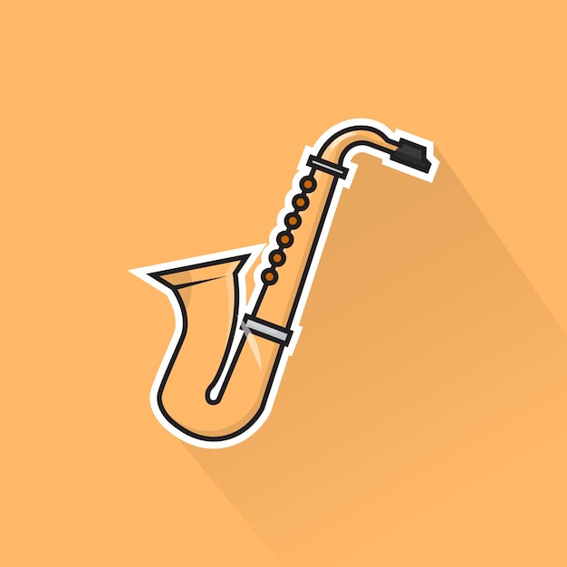 Vector illustration vector of saxophone in flat design