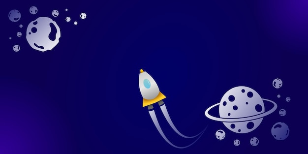 Vector illustration vector of space in cartoon with space for children