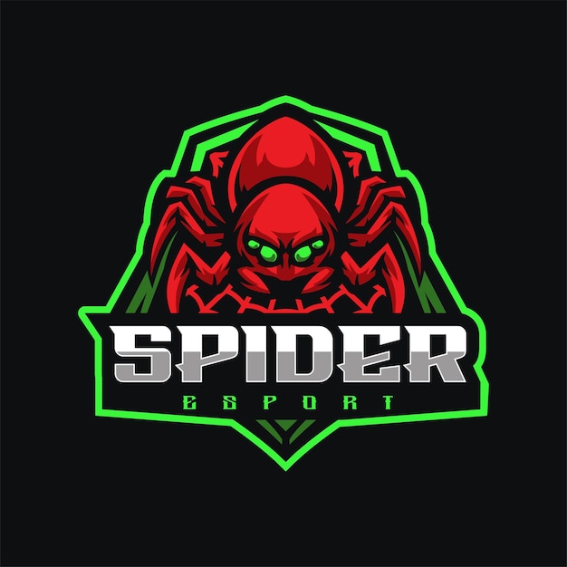 Иллюстрационный векторный стиль логотипа spider gaming esport