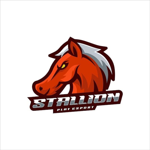 Vettore illustrazione vector stallion mascot style