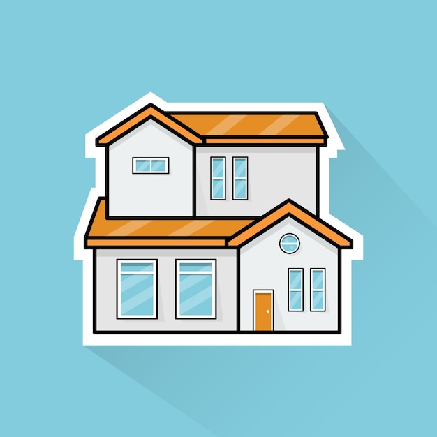 Illustration Vector of Suburban House 2 in Flat Design