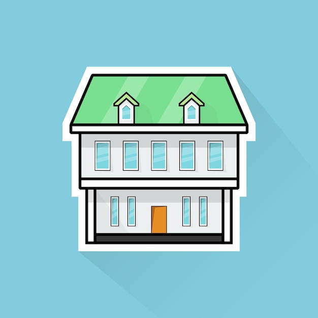 Illustration Vector of Suburban House 3 in Flat Design