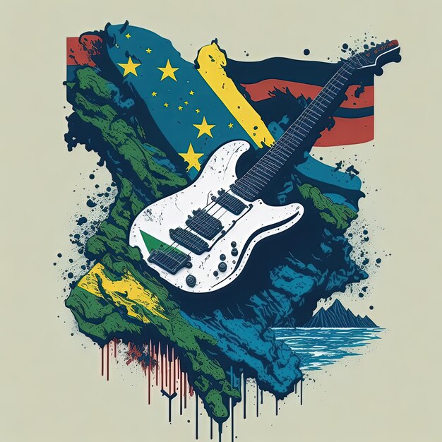 Illustration vector t shirt music design