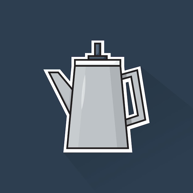 Illustration vector of teapot in flat design