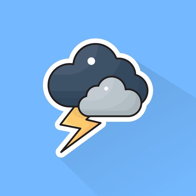 Vector illustration vector of thunder in flat design