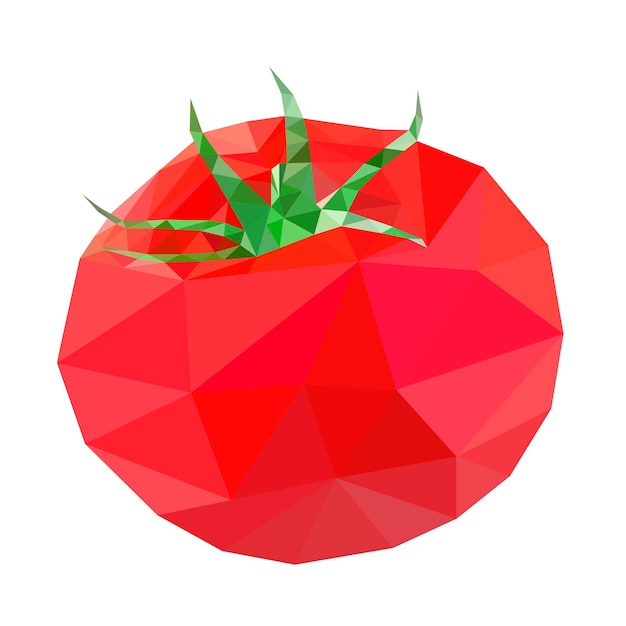 Illustration Vector tomato low poly tomato