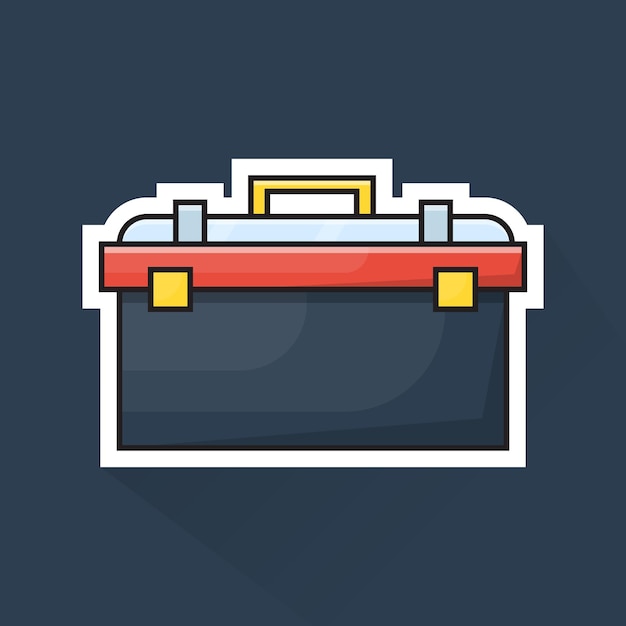 Illustration Vector of Tool Box in Flat Design