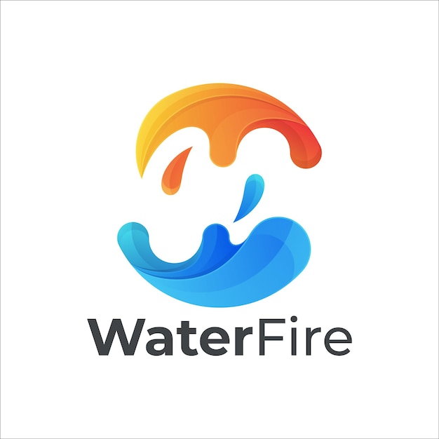 Illustration Vector Water Fire Gradient Colorful Style