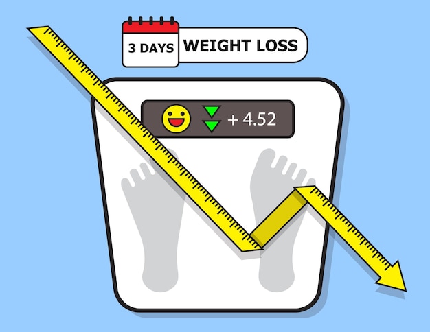 illustration vector of weight loss as concept