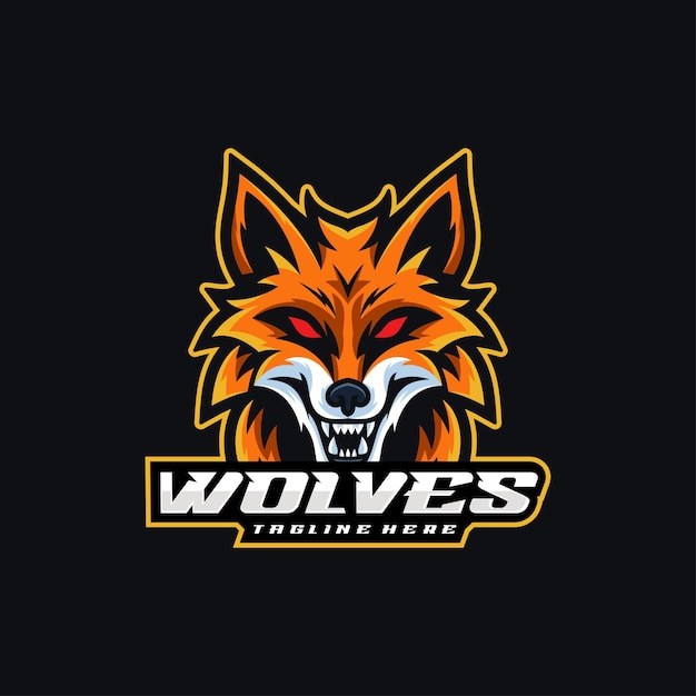 Vettore illustrazione vector wolves mascot in stile cartone animato