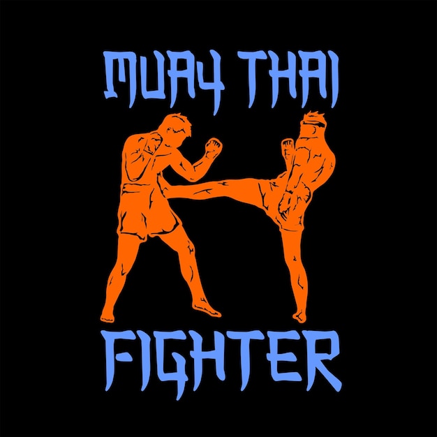 illustration vecvtor muay thai logo poster t shirt design