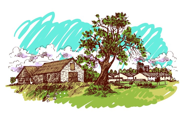Illustration village house