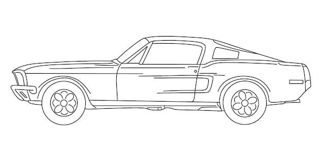 Vector illustration of vintage car vector