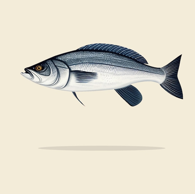 Vector illustration of a vintage cod fish 03