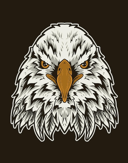 Vector illustration vintage eagle bird head