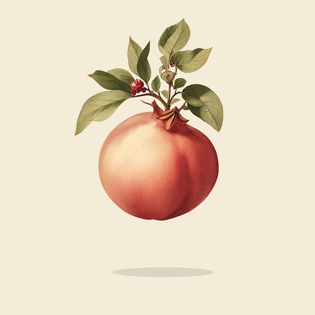 Vector illustration of a vintage pomegranate fruit