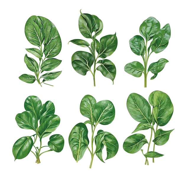 Illustration of a vintage water spinach 2