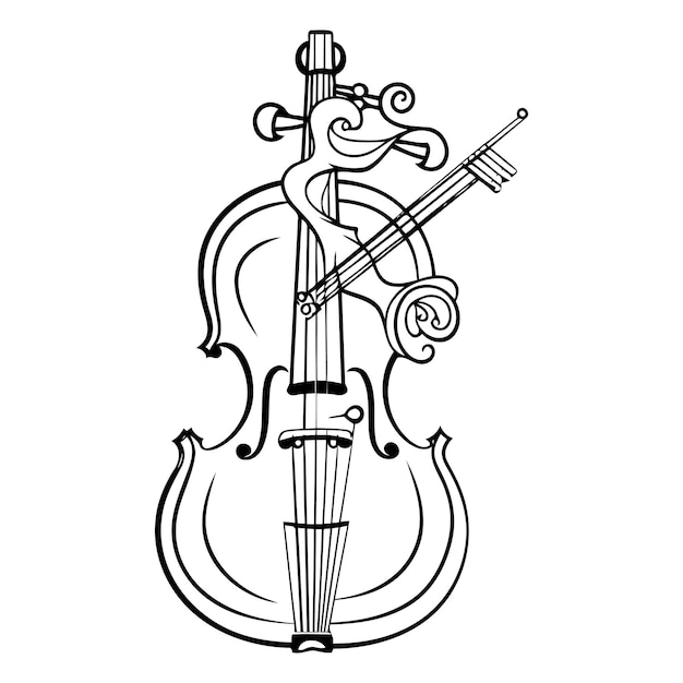 Illustration of a violin on a white background