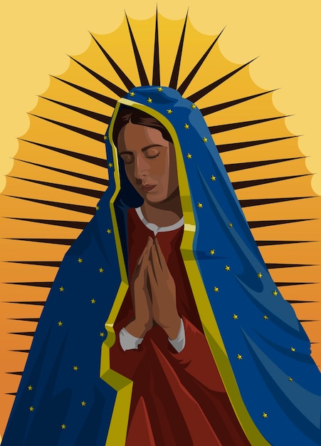 Vettore illustrazione della vergine di guadalupe