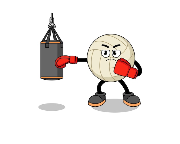 Illustration of volleyball boxer character design