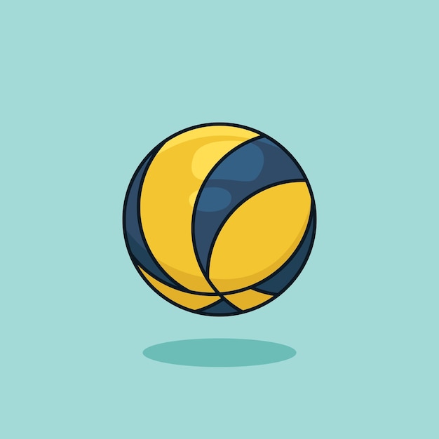 Illustration of volleyball on a light blue background